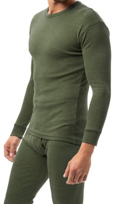 BestSale247 Maglietta intima termica da uomo, in pile, calda, invernale, a maniche lunghe, cotone