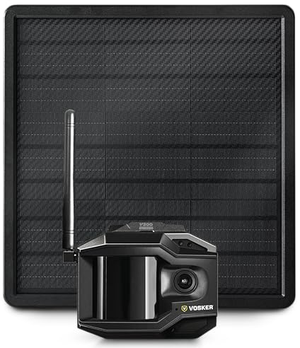 Vosker V300 Ultimate 4G-LTE Autonomous Outdoor Security Camera with External Solar Panel | High-Capacity 15,000 mAh External Solar Power Bank | SIM Cards Included | No WiFi Needed | Live Streaming