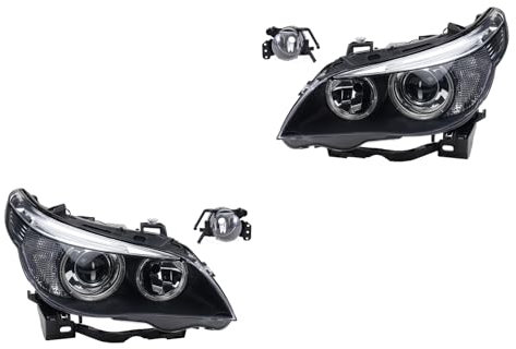 Johns, Scheinwerfer Satz passend für BMW 5er E60 E61 01/05-03/07 Xenon D2S H7 + Nebels.