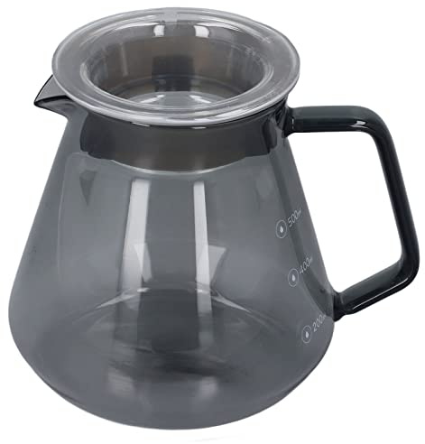 Caffettiera in Vetro,Caraffa Per Caffè Grigio Galvanizzato,Striscia Filtrante in Gel di Silice,Caraffa Per in Vetro Standard,Caffettiera Manuale in Vetro Ad Alto Borosilicato Per La Cucina(500ml)