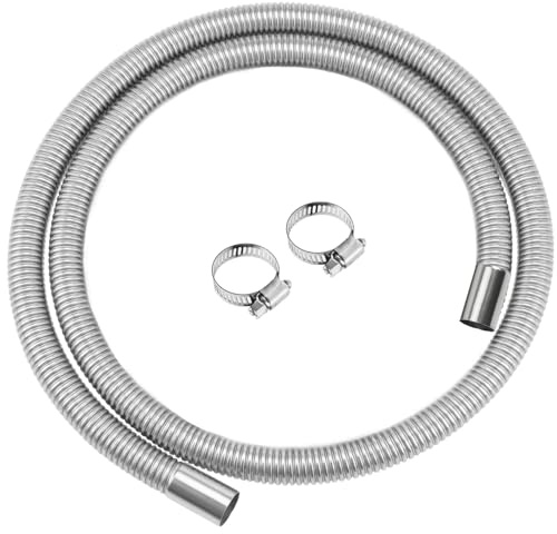 Swpeet 3 st 1 x 79 tum – 25 mm x 200 cm rostfritt stål dieselvärmare avgasrör med 18 mm – 29 mm slangklämmor sats, bränsletank, luftvärme, diesel, gas, ventilationsslang för bil, fordon