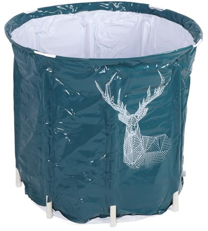 Baignoire portable, grande capacité 80L, baignoire de trempage pliable en PVC, gain de place, baignoire de glace avec support pour la maison, le voyage d'affaires, le voyage
