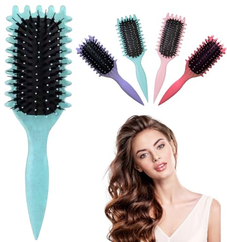 Curl Defining Brush New Curly Hair Products for Wet & Dry Hair (Green) | Curl Defining Brush for Effortlessly Defined Curls & Waves, Defined Curls Detangling, Reduces Frizz