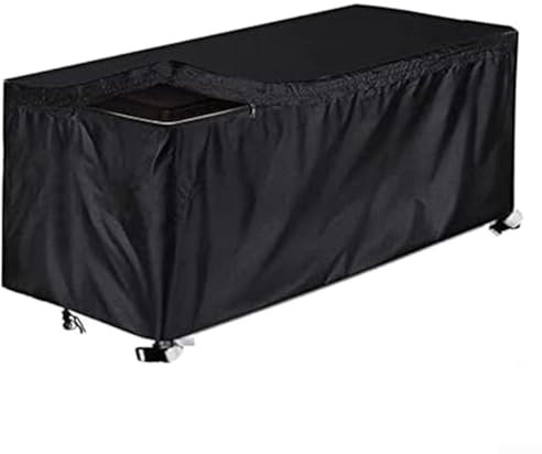 Zoegneer Cubierta de caja de cubierta al aire libre 210D Cubierta protectora para muebles Cubierta de caja de almacenamiento de jardín impermeable con cierre de cordón para jardín (S: 123 * 62 * 55