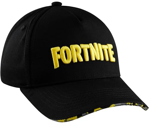 Fortnite Casquette de Baseball pour Garçon Ado Chapeau de Soleil à Visière avec Sangle Ajustable Léger Capuchon Cadeau Enfant (Noir/Jaune)