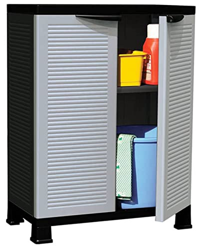 ShGaxin Kunststoffschrank, Gartenschrank für den Außenbereich, Besenschrank, Terrassenschrank, 68 x 39 x 92 cm