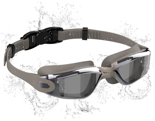 Seaflar Swimming Goggles for Men and Women | Waterproof Anti-Fog Diving Goggles for Adults Unisex | Comfortable Fit Swimming Goggles with Soft Nose Bridge for Outdoor and Indoor Use-D-Gy