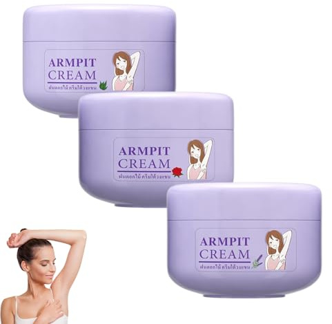 Crema desodorante Armpit, 3 unidades de crema para axilas y desodorante, aroma refrescante y duradero, control fiable del sudor, cuida suavemente la piel de las axilas