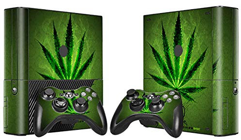 SKINOWN Skin Sticker Vinyl Decal Cover für Xbox 360 E Konsole und Fernbedienung Black Weeds
