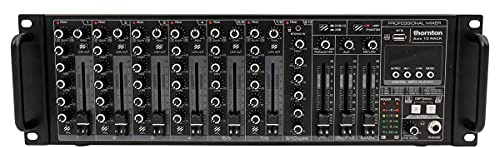 Thornton Axis 10 Rack - Rack-Mischpult mit USB, Effekten, Bluetooth und MP3-Player, 6 Kanäle mit Mikrofonvorverstärker und 2 Stereokanäle