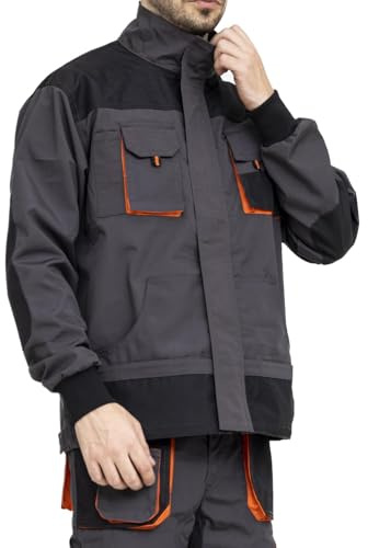 WORK IDEA Veste de travail multi-poches en toile robuste pour hommes