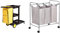 Carrello per pulizia AmazonCommercial, con sacco con zip, 2 ripiani & Amazon Basics - Carrello raccogli biancheria con 3 sacchi