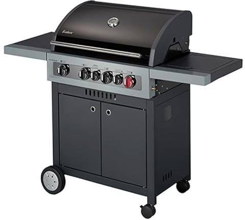 ENDERS - Barbecue Boston Black 4 K Turbo - 4 brûleurs dont 1 Turbo Zone - 1 brûleur arrière infrarouge - 1 brûleur latéral - SWITCH GRID- 21,85 kW