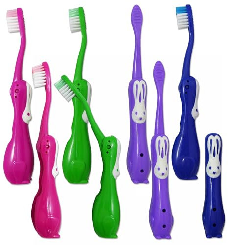 8 Kinderzahnbürsten – Großpackungen, manuelle Faltbürsten für Kinder, Kaninchen, Reisen