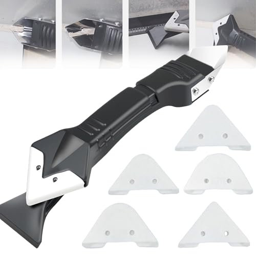 CXAFQ Silicone Remover Tool, Three Functions in One, Trimmer to Remove Glass Glue, Multi-Function Spatula Tool, Silicone Removal Tool, Simple and Efficient, Suitable for Kitchen Floors, and Sinks.