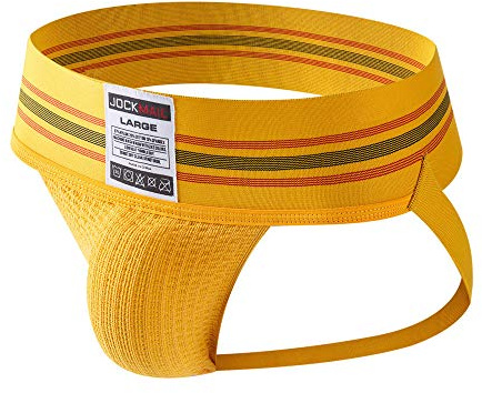Homme Jockstraps sous-vêtements Ceinture Large Supporter Athlétique Confortable Jockstrap Sport Homme Jockstrap Homme (FR/ES, Alpha/Lettres, TG, Taille Normale, Taille Normale, Jaune)