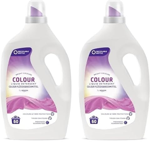 by Amazon - Detergente líquido para ropa de color, 60 lavados (Paquete de 2)