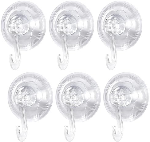 Cretosou 6 Piezas Gancho Ventosa de Vacio Fuerte, Suction Cup Hooks Perchas de Succión Removible Carga 3KG, Ventosas para Azulejos Sin Agujeros y Pegamento para Baño Cocina Oficina Superficies Lisas