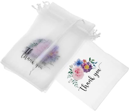 TOPPERFUN Lot de 10 Paquet Présents en Organza Blanc 10x15cm Cordon de Serrage Résistant pour Armoires et Tiroirs pour Sachets de Lavande