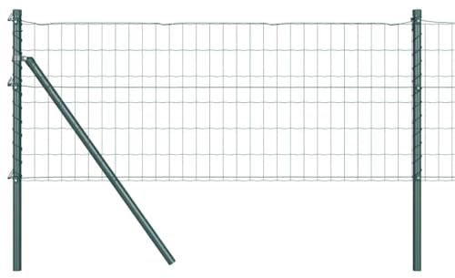 vidaXL Euro Stängsel Markfäste 10 x 0,4 m PVC-belagda stål Grön Mesh
