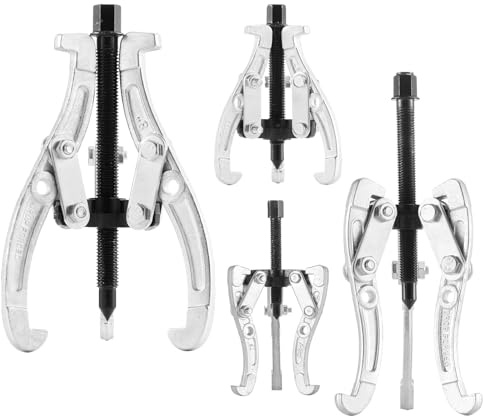 VEVOR Ensemble d'Extracteurs d'Engrenages de Poulie à 2/3 Mâchoires 4PCs, Arrache Roulement 76,2/101,6/152,4/203,2 mm avec Mâchoires Réversibles, pour Retrait du Volant d'Inertie, Garage Atelier