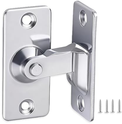 REMMUSSS Türriegel Edelstahl Riegel, Türriegel Schiebeschloss 90° Grad mit Schrauben, SUS304 Material, Rostet Nicht Leicht, Klein Schlossriegel für Tür Weinschrank Badezimmer Garage, Silber