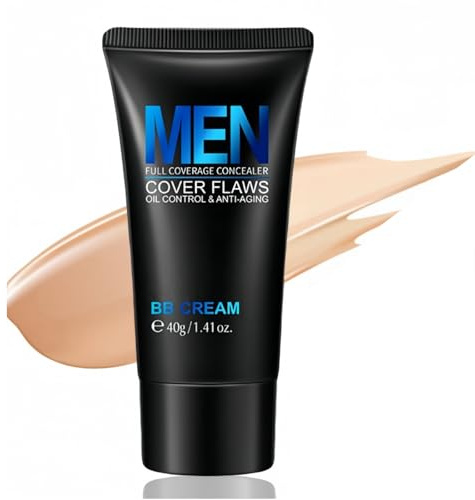 Mens BB Cream Foundation, BB Cream Tinted Moisturiser, Face Foundations with SPF 50, Tinted Sunscreen for Fa/ce, Mens Moisturiser Face SPF, Anti-Aging F/ace C/ream M/en, 40g