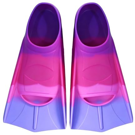 Palmes Natation Piscine Enfant, Palmes Courtes pour Enfants et Adultes, Palmes Plongée en Silicone, Unisexe, Palme avec Sac en Filet pour la Piscine et la Plage