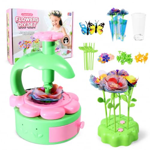 Kit de fleurs bricolage pour enfants 3-8 ans, presse à fleurs DIY fille