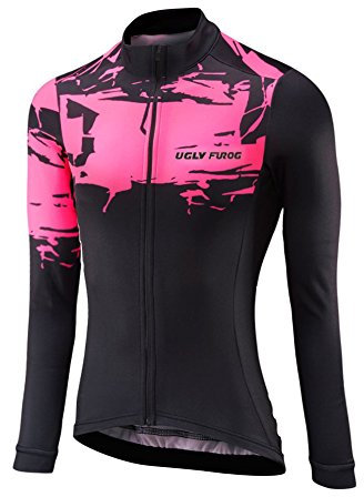 UGLY FROG Damen Langarm Radtrikot Fahrradtrikot Radshirt Fahrradshirts Fahrradbekleidung für Frauen mit Elastische Atmungsaktive Schnell Trocknen Stoff Full Zip