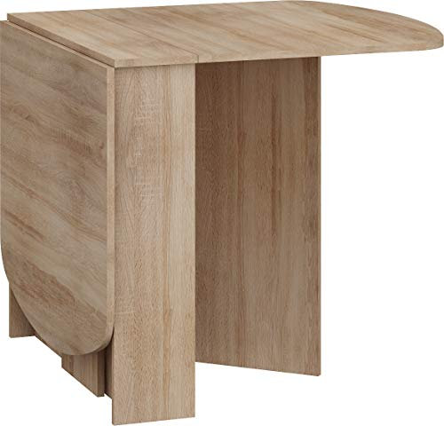 BIM Furniture Mesa extensible HOMI MINI 2, 150 x 80 x 75 cm, mesa plegable de cocina, mesa de comedor, mesa ovalada (roble Sonoma)