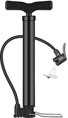 Taeku Pumpe Fahrradpumpe, Tragbare Rahmenpumpen Standluftpumpe Fahrrad Klein Fußpumpen Handpumpe alle Ventilarten für Rennrad Trekking Rad (Schwarz)