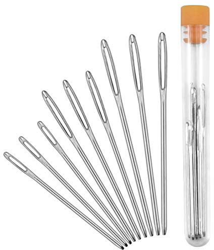 9Stk Großes Auge Nadeln Sticknadeln Nähnadeln Set Handnähnadeln Stahl Nähnadeln Stopfnadeln für Wolle