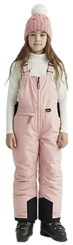Arctic Quest Boys Classic Snow Bib Ski Pants Overalls Winter Snowsuit Water-Resistant Windproof Outdoor Rain Bib, Blush, 5-6