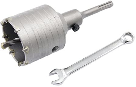 Betonbohrer 70mm mit SDS-Bit und 110mm Adapter, Hartmetall-Hohlbohrer für Ziegel, Beton, Zementsteinwände (70mm + 110mm Adapter)