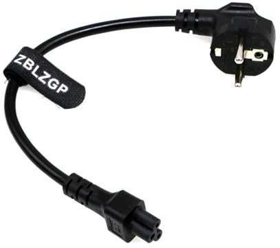 ZBLZGP Nätkabel EU-kontakt 3-stifts AC strömkabel IEC C5 3 Prong-kontakt strömkabel för Dell Notebook Comnputer Monitor LG TV Laptop IEC320 C5 Clover (Elbow Schuko CEE7/7 till C5)