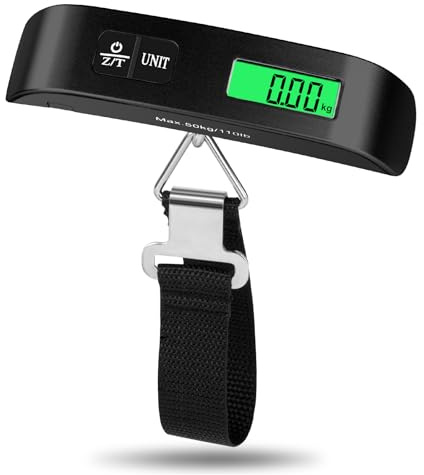 Flintronic Bilancia Digitale Pesa Valigia, Bagaglio, 50kg/110lb con Display LCD per Shopping Pesca Consegna Espressa (Con Batteria)