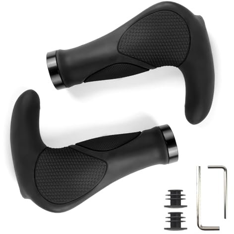 GZERMA Poignées de vélo ergonomiques avec deux côtés - Design de verrouillage - 22 mm - Pour vélo électrique, trekking, VTT, vélo de tourisme, vélo de route