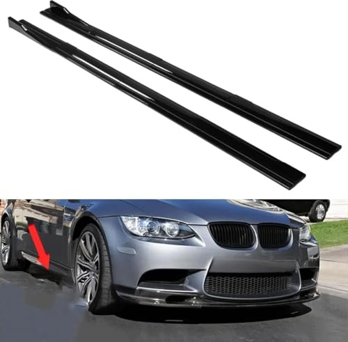 PAPEP Auto Seitenschweller für BMW E90 E91 E92 E93 M3 2007-2013, Seitenschweller Verlängerung Seitenrock Flügel Diffusor Trittbretter Anticrash Zubehör,Glossy Black