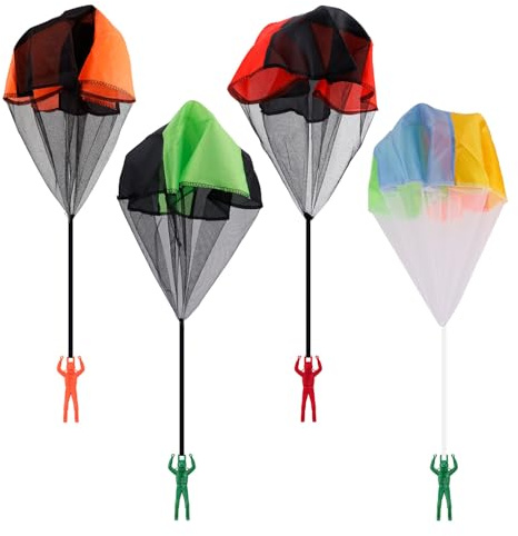 Gosknor 4pcs Parachute Toys for Kids, Army Men Hand Throw Parachute with Soldier Parachute Children Outdoor Flying Toys for Boys Girls Gifts Birthday Christmas Party Favors
