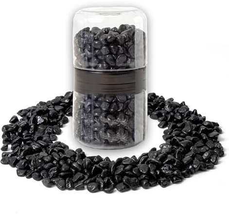 IPEA Pierres décoratives noires pour jardin, vases, aquarium, 1 kg - pierres de couleur mélangées avec dimensions 8/10 mm - petits bols d'extérieur pour décoration, cour, artisanat - pierres