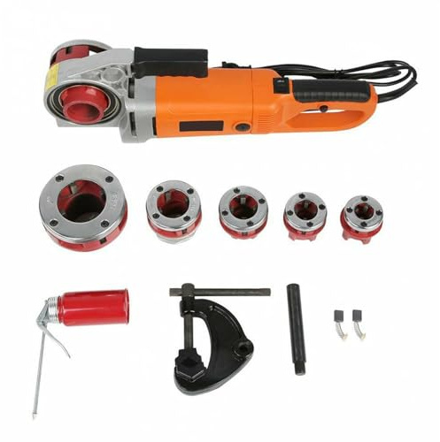 Filettatrice elettrica portatile per tubi con 6 matrici, potenza 2300 W, 22 giri/min, per esigenze di filettatura industriale di tubi, 4 teste