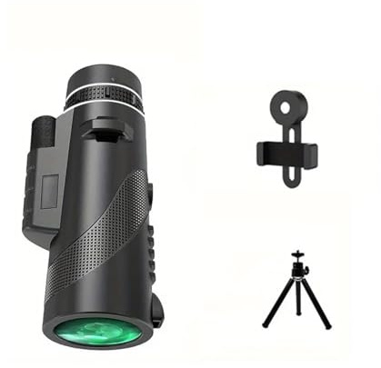 Mengshen 10 x 40 monokulärt teleskop Pro Kit med universell telefonadapter stativ för smartphone Digiscoping fotografi