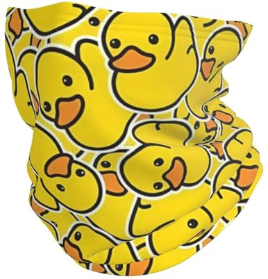 Yellow Rubber Duck Sciarpa A Tubo Traspirante Scaldacollo Unisex Bandana per Bambini Campeggio Motocicletta 30X26Cm