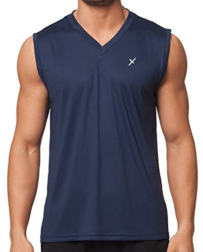 CFLEX Sportskjorta för män, fitness, muskelskjorta, sportkläder, kollektion, marinblå, XL
