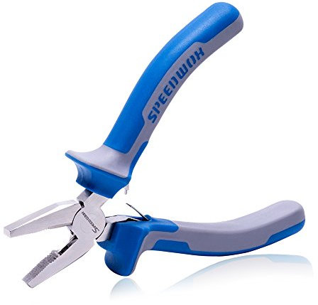 SPEEDWOX Micro Kombizange Mini-Telefonzange 5 Zoll Kleiner Drahtschneider für Schmuckherstellung Präzisions-Feinzange mit gezackten Backen Bastel-Handwerkzeuge mit Feder Chrom-Vanadium-Stahl