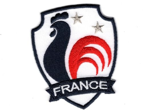 Patch Ecusson Thermocollant Blason coq France français 5,50 x 6,50 cm
