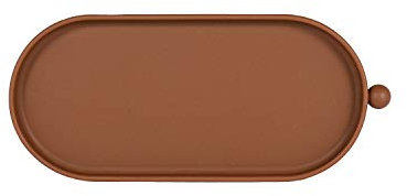 OYOY Mini - KinderTablett Oval Braun - 27,5x12x2 cm Silikon - Tablett Teller für Kinder Tiny Inka Tray Caramel -Rutschfest Spülmaschinenfest Mikrowellenfest