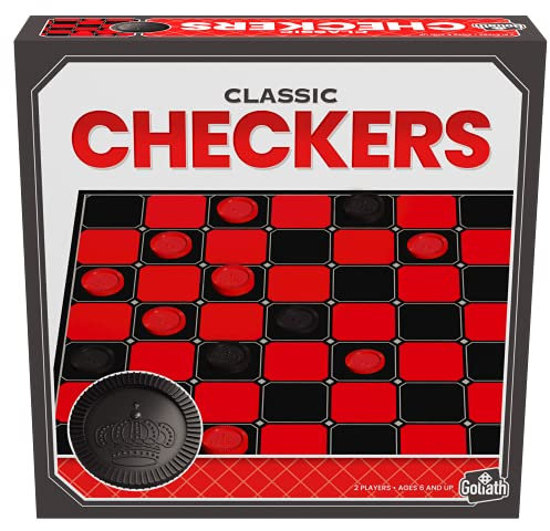 Klassische Spiele – Dame – Strategiespiel für 2 Spieler inkl. soliden ineinandergreifenden Kunststoff-Scheiben von Goliath