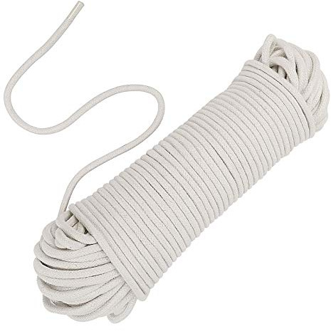 ZOENHOU 328 Feet 1/4 Inch White Natural Cotton Rope,Clothesline Rope for Laundry Line, DIY Crafts, Art Projects, Garden Decor